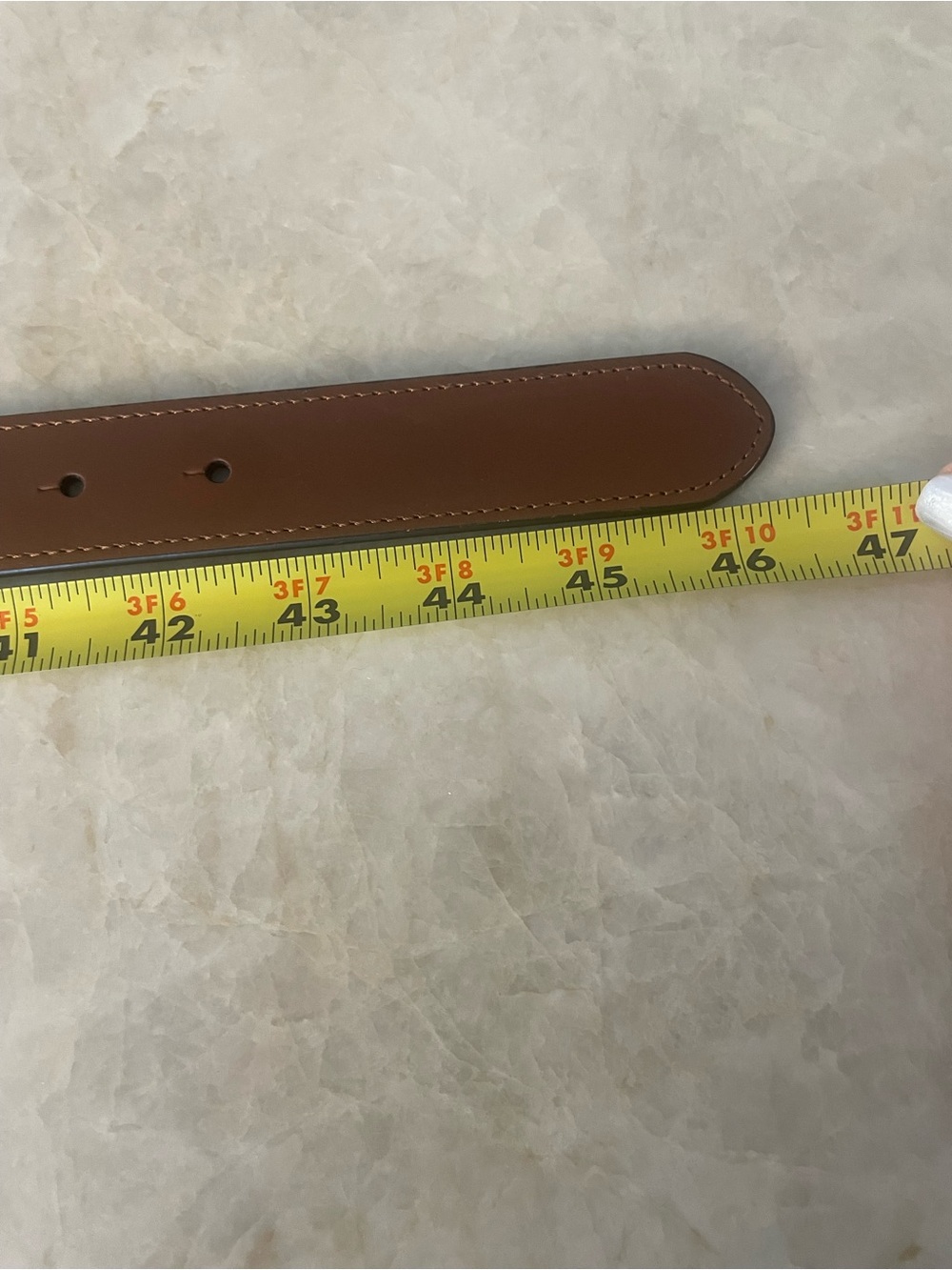 Ralph Lauren Tan Leather Belt with Gold RL Buckle - Picture 6 of 6